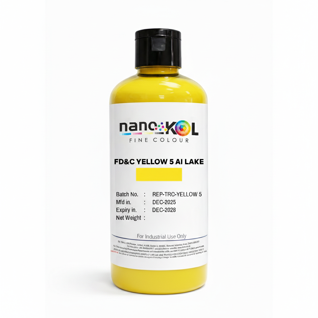 FD&C Yellow 5 AI Lake 100 gm product with white background