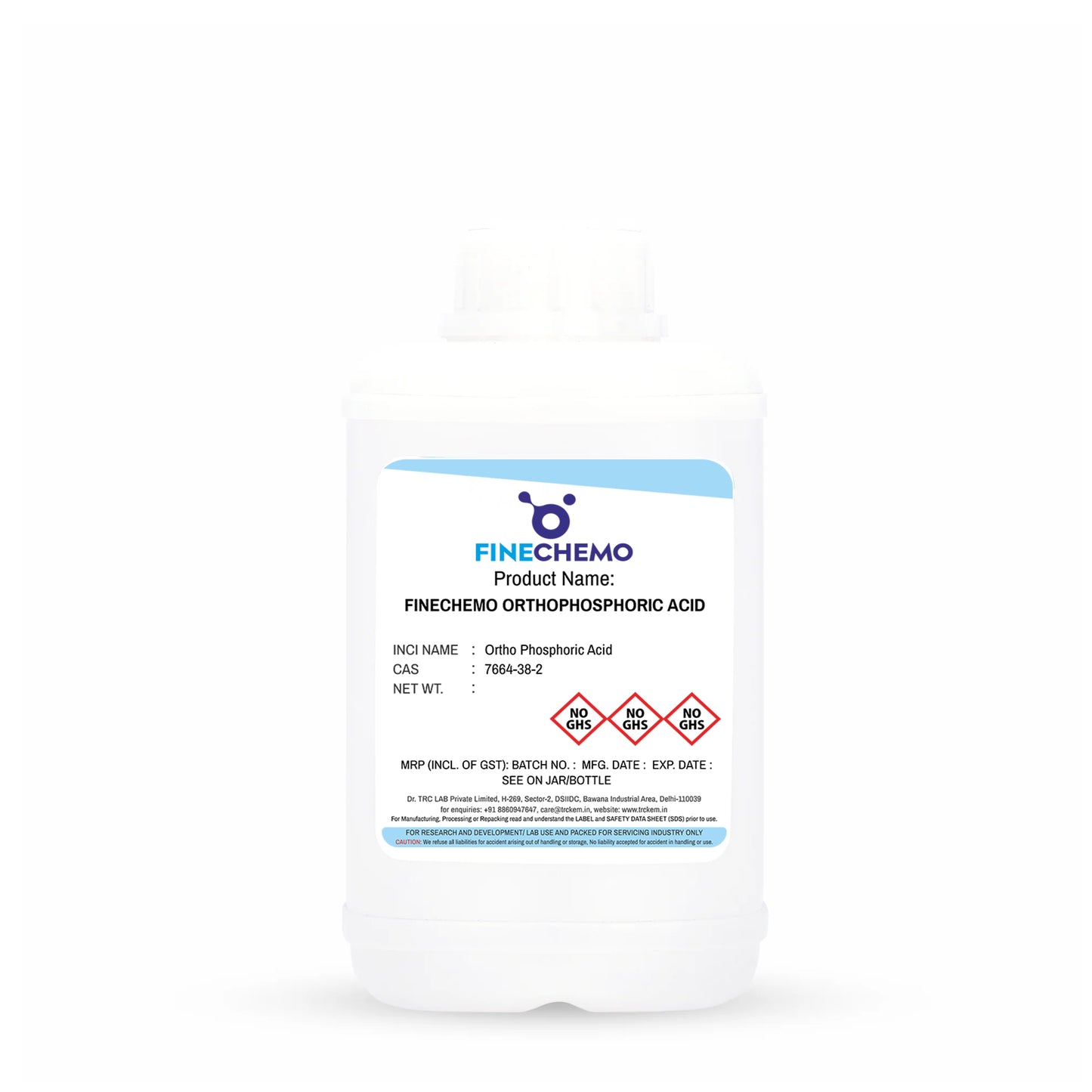 FINECHEMO Orthophosphoric Acid 1000 gm bottle on white background