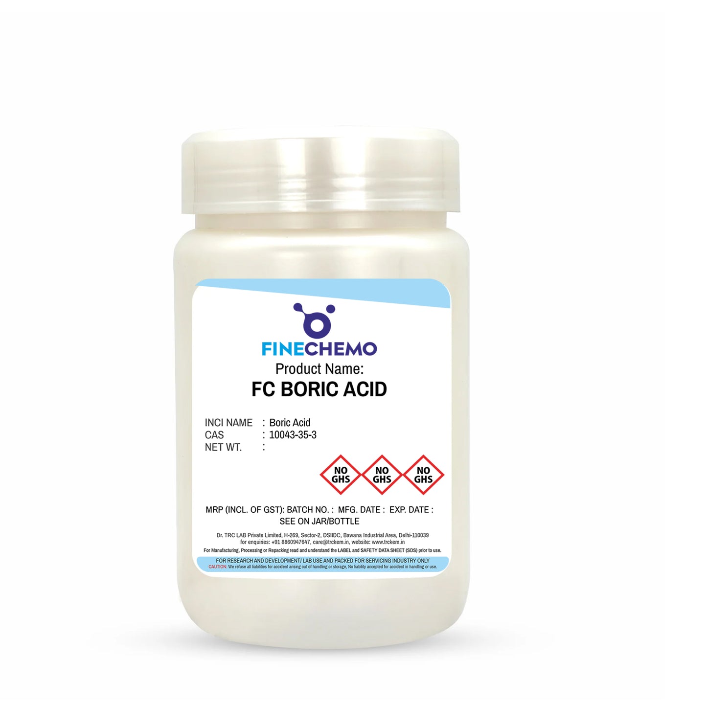 FC Boric Acid 500 g pack on a white background